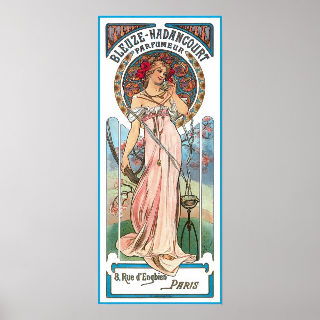 Mucha Poster Print:  Perfume Ad (Front)