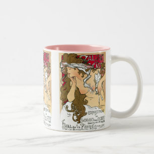 Mucha , Poster Salon des Cents 1901, Musée des art Two-Tone Coffee Mug