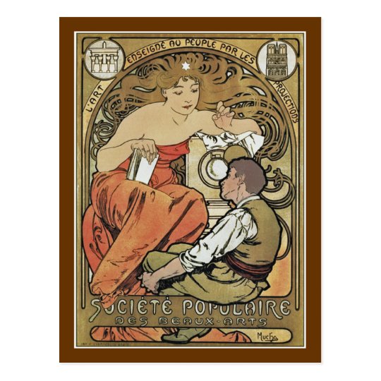 Mucha - Societe Populaire des Beaux-Arts Postcard
