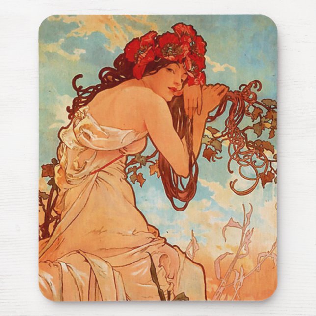 Mucha Summer Mouse Mat (Front)
