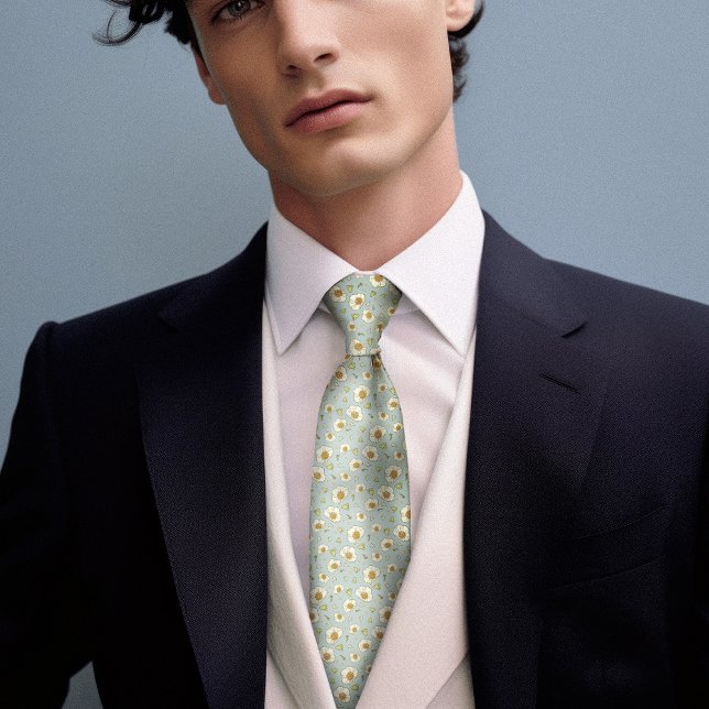 Mucha Water Lily Silk Art Nouveau Floral Men's Tie (Creator Uploaded)