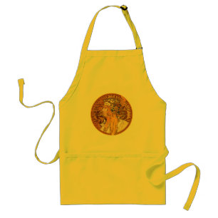 Mucha - Woman with Jewels - Vintage Art Standard Apron