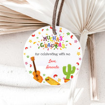 Muchas Gracias Mexican Birthday Thank You Tag