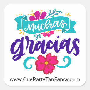 Muchas Gracias, Personalised Spanish Square Sticker