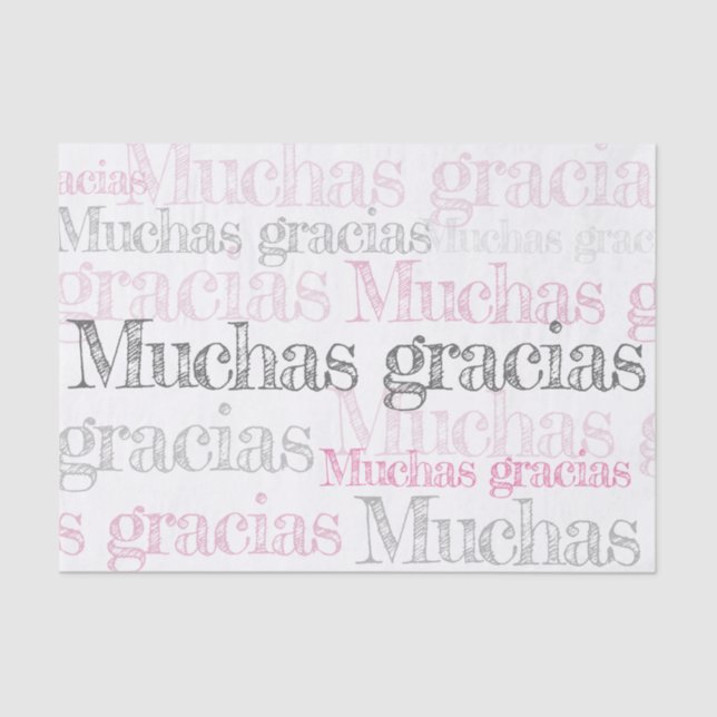 Muchas gracias/ Spanish thank you tissue paper (Front)