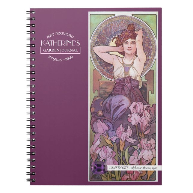Mucha's Precioius Stones Amethyst Purple 2 Notebook (Front)