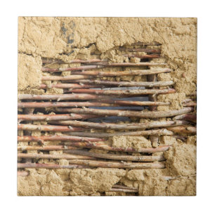 Mud and wattle wall tile