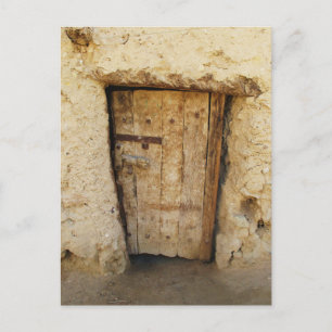 Mud Brick House with old Door Siwa Oasis, Egypt Postcard