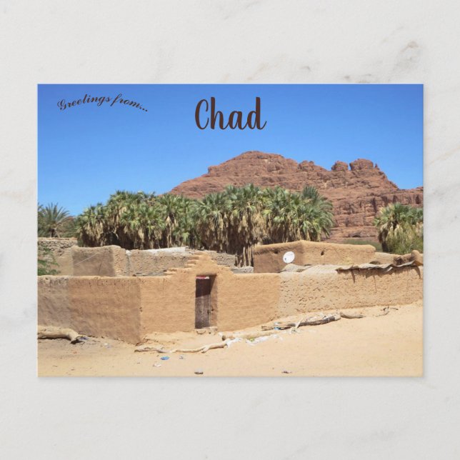 Mud Buildings in Fada Chad Postcard (Front)