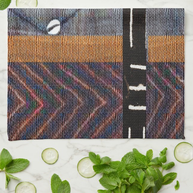Mud-Cloth  Batik-Beads   Tea Towel (Folded)