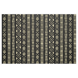 Mud Cloth Style Pattern 01 - Cream with Black