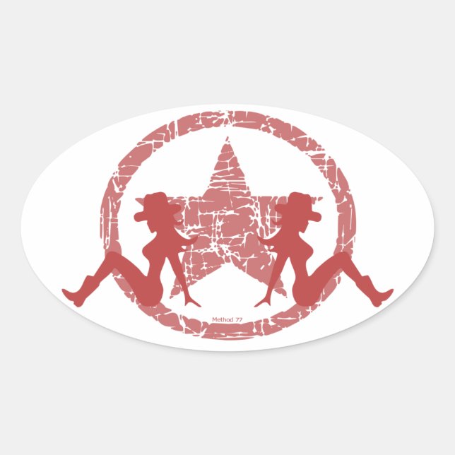 Mud Flap Cowgirls Red Stickers (Front)