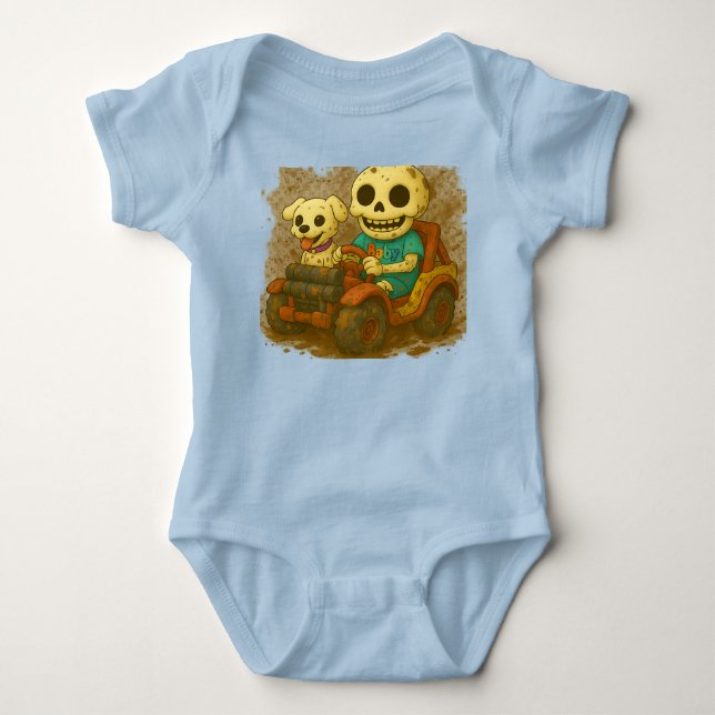 Mud Mayhem with Baby and Waggles Bodysuit (Front)