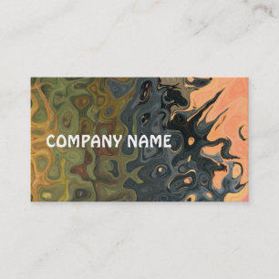 Mud, Slate, Flame, White Abstract Business Card
