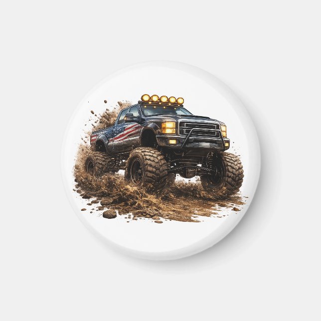 Mud Truck Power – Off-Road Beast Design Magnet (Front)