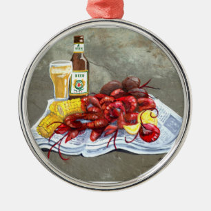 Mudbugs and Beer Ornament