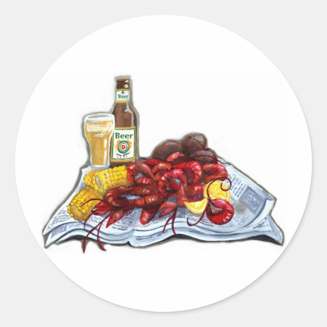 Mudbugs and Brew Classic Round Sticker (Front)