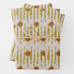 Mudcloth abstract modern Soala geometric circle Wrapping Paper Sheet