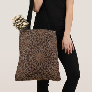 Mudcloth African Tribal Pattern Brown Tote Bag