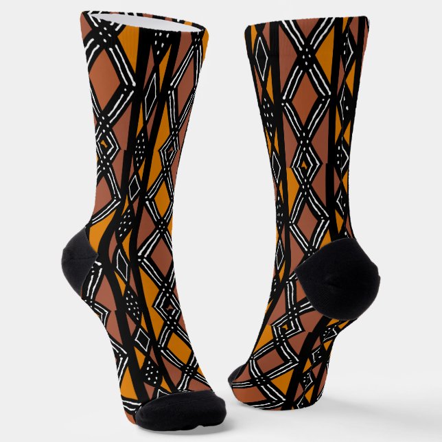 Mudcloth Bogolan Socks (Angled)