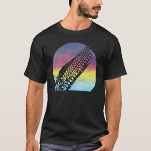 Mudding Retro Sunset Cute Mudding Tire Track Atv O T-Shirt