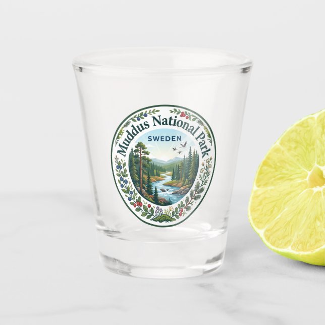 Muddus National Park Sweden Shot Glass (Front)