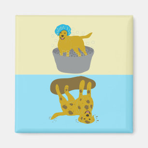 Muddy / Bathtime Dog Funny Clean Dirty Dishwasher Magnet