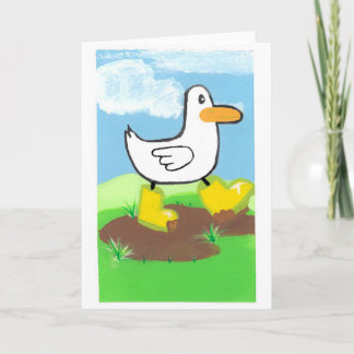 Muddy days make for Puddle Jumping silly Greeting Card