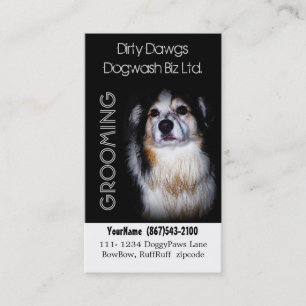 Muddy Dog Groomer or Dog Wash Business Card