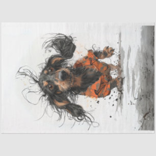 Muddy Melody Dachshund Decoupage Tissue Paper