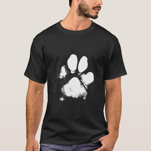 Muddy Messy Dog Paw Print  T-Shirt (Front)