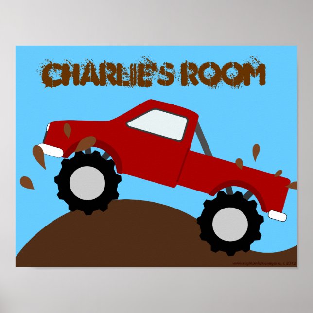 Muddy Monster Truck Personalised Poster (Front)