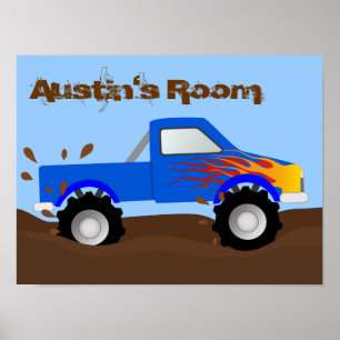 Muddy Monster Truck Personalized Poster