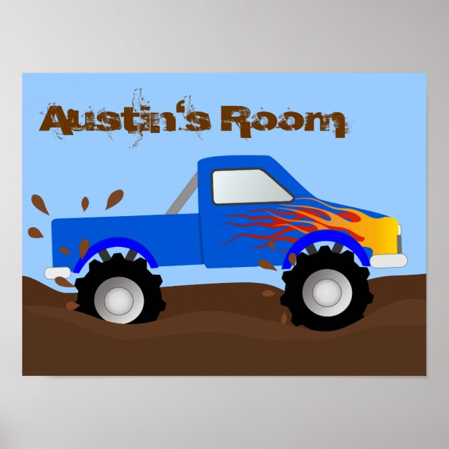 Muddy Monster Truck Personalized Poster (Front)