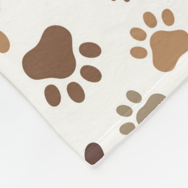 Muddy Paw Prints Fleece Blanket (Corner)