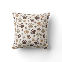 Muddy Paw Prints Throw Cushion