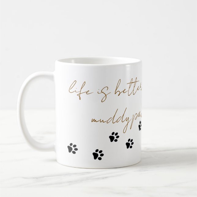 Muddy Paws Coffee Mug (Left)