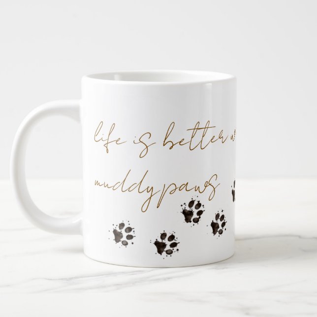 Muddy Paws Coffee Mug (Left)
