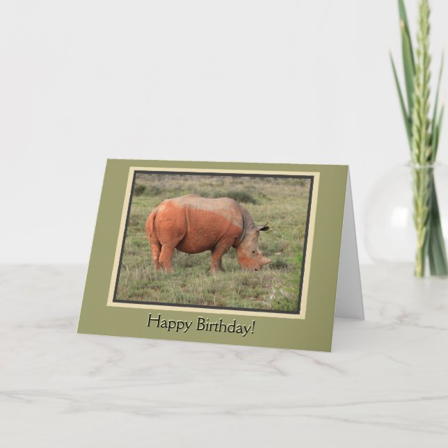 Muddy Rhino Happy Birthday Card (Front)