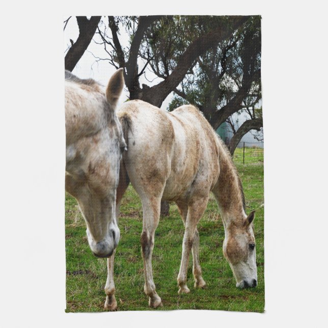 Muddy White Horses, Tea Towel (Vertical)