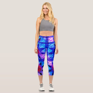 mudern abstract vivid cuolorful capri leggings