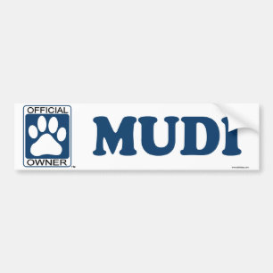 Mudi Black Bumper Sticker