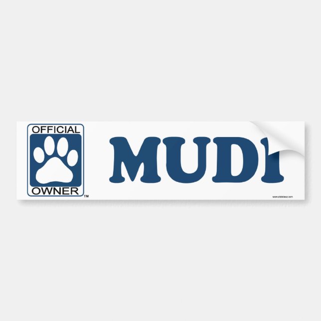 Mudi Black Bumper Sticker (Front)