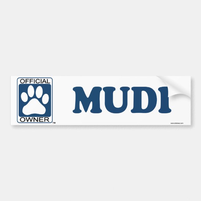 Mudi Blue Bumper Sticker (Front)
