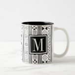 Mudprint Inspired Monogram Two-Tone Coffee Mug<br><div class="desc">A Mudprint inspired mug featuring your monogram.</div>