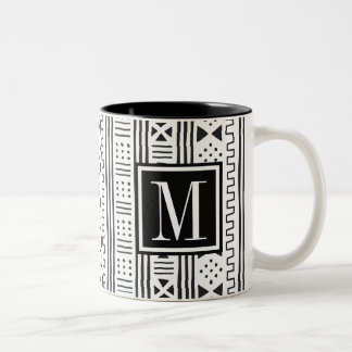 Mudprint Inspired Monogram Two-Tone Coffee Mug