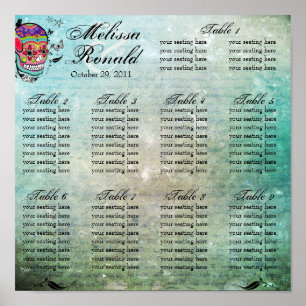 Muerte Day of the Dead Calaveras Sugar Skull Art Poster