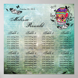 Muerte Day of the Dead Calaveras Sugar Skull Art Poster