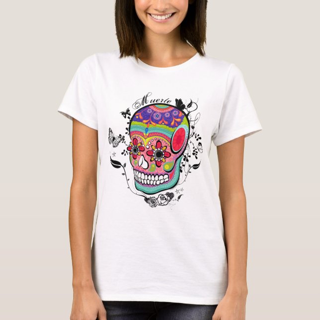 Muerte Day of the Dead Illustration T-Shirt (Front)