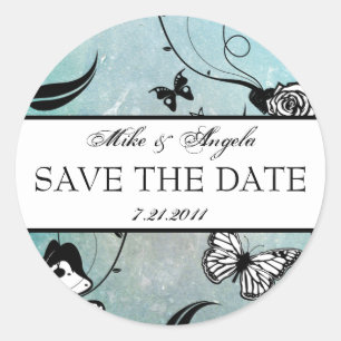 Muerte Sugar Skull Calaveras Save the Date Classic Round Sticker